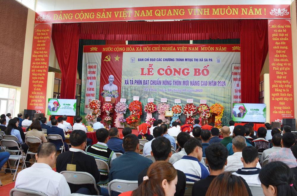 Tả Phìn (Sa Pa) được công nhận xã nông thôn mới nâng cao năm 2024. 2 Phóng sự kết quả thực hiện xây dựng nông thôn mới nâng cao xã Tả Phìn. (Ảnh Cổng TTĐT Tỉnh Lào Cai)