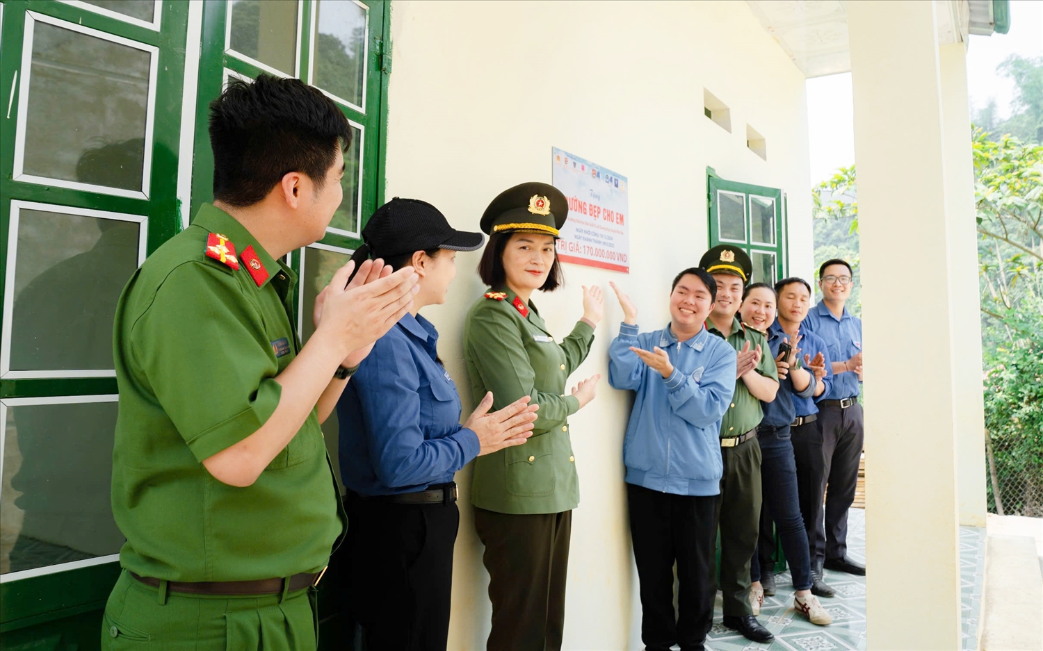 Khánh thành Trường học hạnh phúc tại xã vùng cao Sơn La 7 Sau 5 tháng khởi công, xây dựng, Điểm trường đã được đưa vào sử dụng