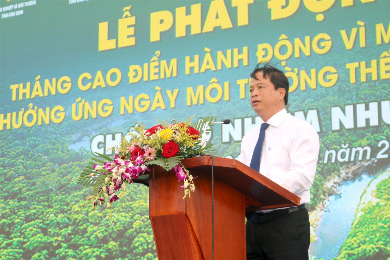 Bình Định: Phát động Tháng cao điểm hành động vì môi trường và hưởng ứng Ngày Môi trường thế giới năm 2025 2 Ông Nguyễn Tuấn Thanh, Phó Chủ tịch Thường trực UBND tỉnh BÌnh Định phát biểu tại Lễ phát động