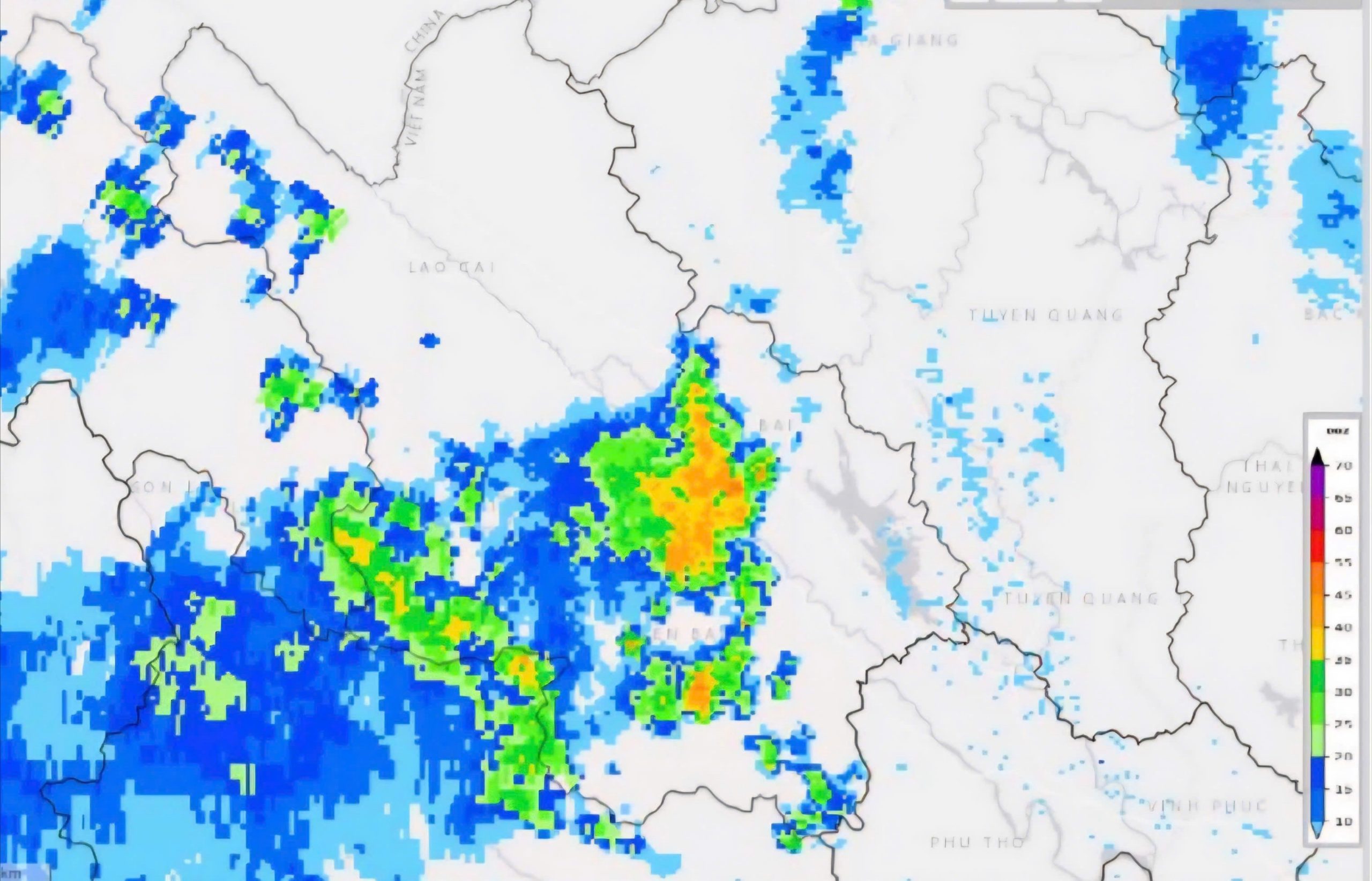 Cảnh Báo Mưa Dông Diện Rộng, Nguy Cơ Lốc, Sét Và Gió Giật Mạnh 1 Ảnh radar thời tiết tỉnh Lào Cai lúc 14h00 ngày 16/7/2025.