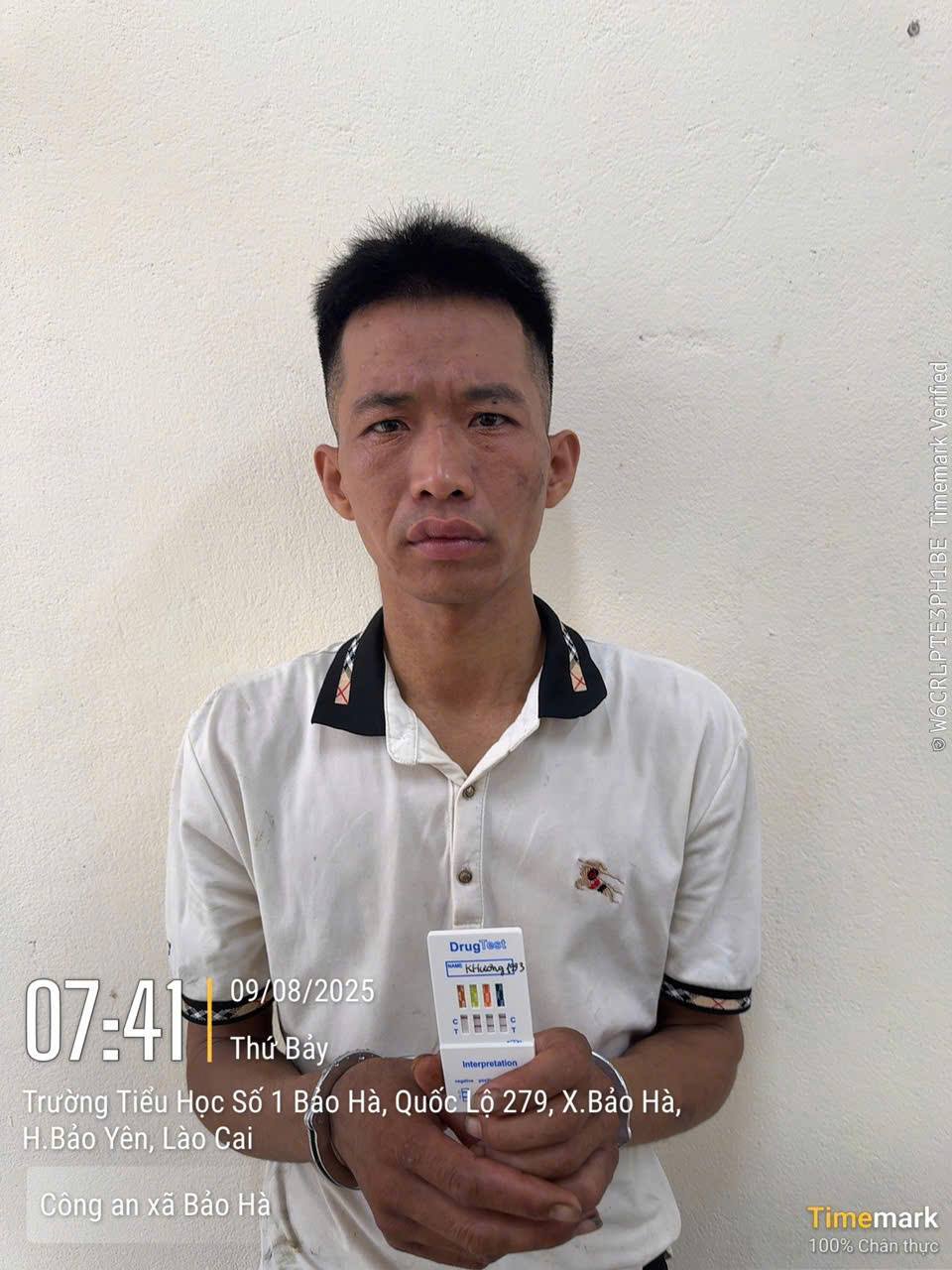 Công an xã Bảo Hà liên tiếp triệt phá nhiều vụ việc liên quan đến ma túy 3 Đối tượng Trương Văn Khương (ảnh CTTĐT công an tỉnh Lào Cai )