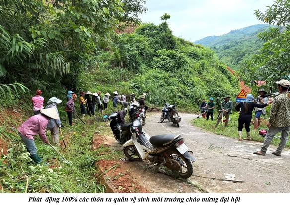 Bát Xát ra quân tổng dọn vệ sinh, hướng tới Đại hội Đảng bộ xã lần thứ I 1 Phát động 100% các thôn ra quân vệ sinh môi trường chào mừng đại hội. (Ảnh truyền thông khu vực Bát Xát)