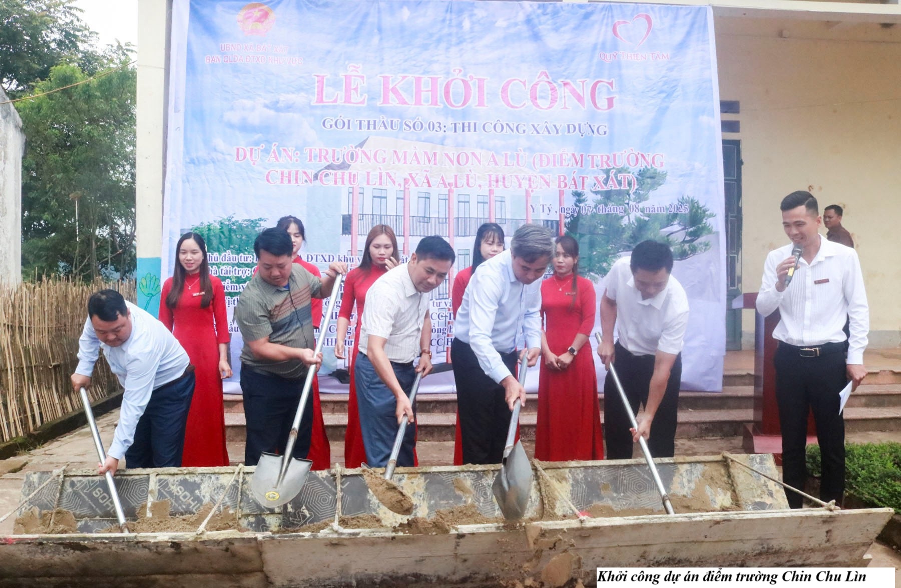 Y Tý khởi công hai dự án trọng điểm phục hồi sau thiên tai với sự đồng hành từ Quỹ Thiện Tâm 4 Khởi công dự án điểm trường Chin Chu Lìn. (Ảnh truyền thông khu vực Bát Xát)
