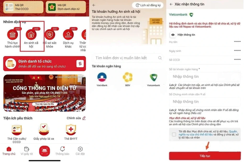 Người chưa tích hợp tài khoản VNeID sẽ nhận quà 100.000 đồng ra sao? 1 Các bước đăng ký tài khoản an sinh xã hội trên VNeID