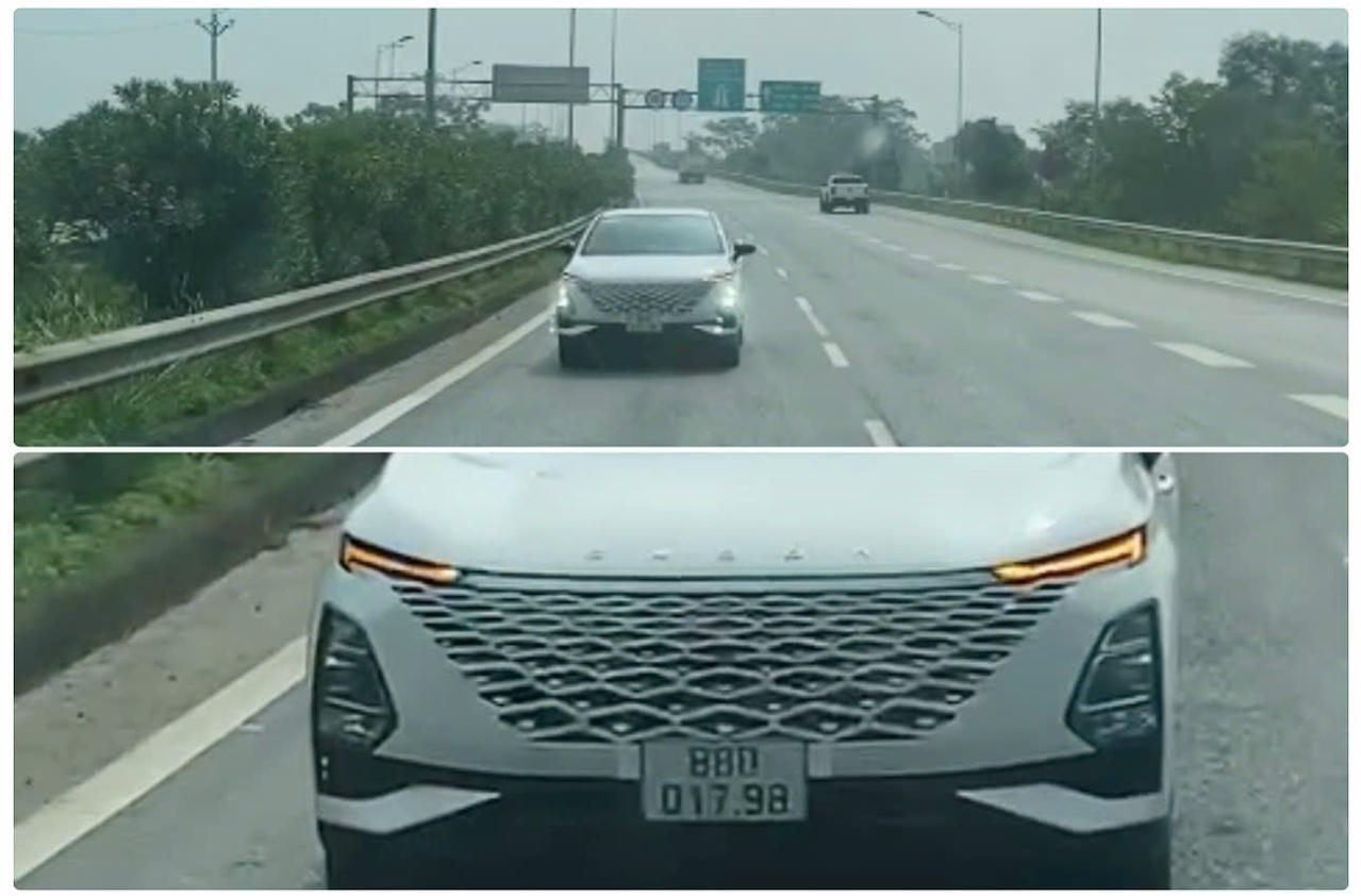 Tài xế đi ngược chiều trên cao tốc Nội Bài – Lào Cai bị tước giấy phép lái xe 1 Xe ô tô mang biển kiểm soát 88D-017.98 bị phát hiện đi ngược chiều trên cao tốc Nội Bài – Lào Cai. (Ảnh Nguyễn Hải-Hữu Trường)