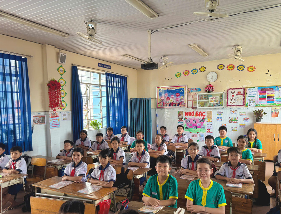 Học sinh Trường Tiểu học Đoàn Thị Điểm (phường Đông Hòa, TPHCM) trong giờ học. Ảnh: Hồng Điệp