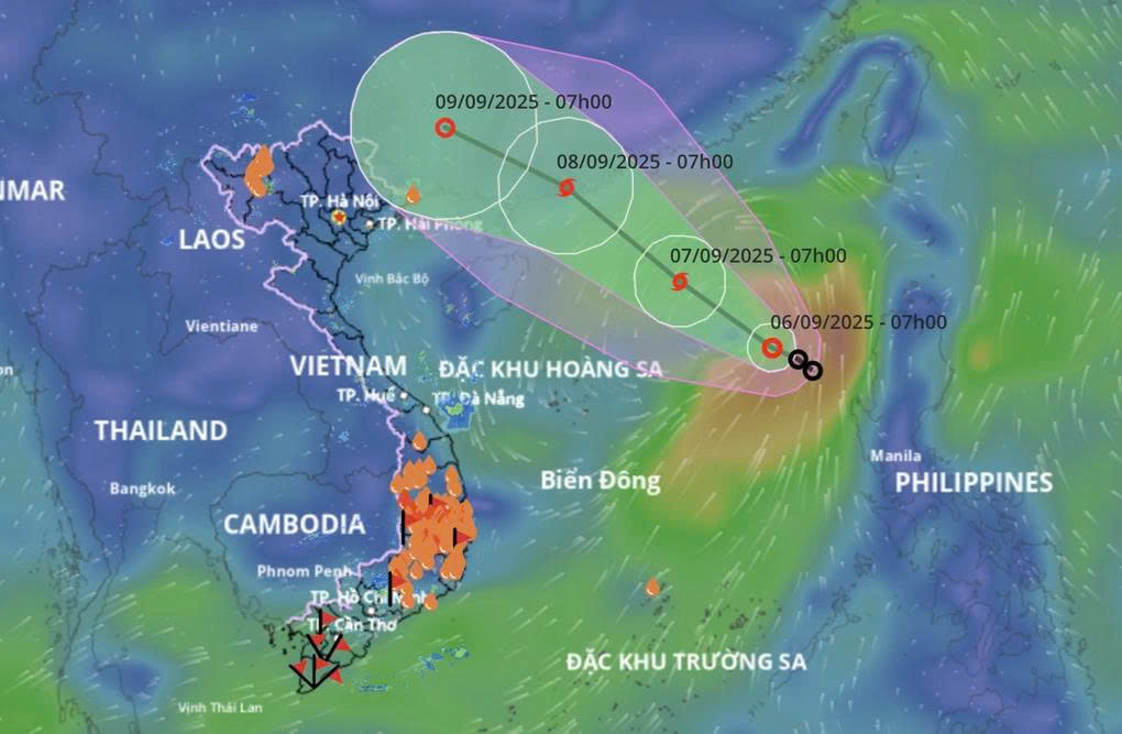 Bão Tapah sắp hình thành, miền Bắc chuẩn bị đón mưa lớn 1 Hoàn lưu hậu bão số 7 khả năng gây mưa lớn cho khu vực Đông Bắc Bộ (Ảnh: Hệ thống giám sát thiên tai).