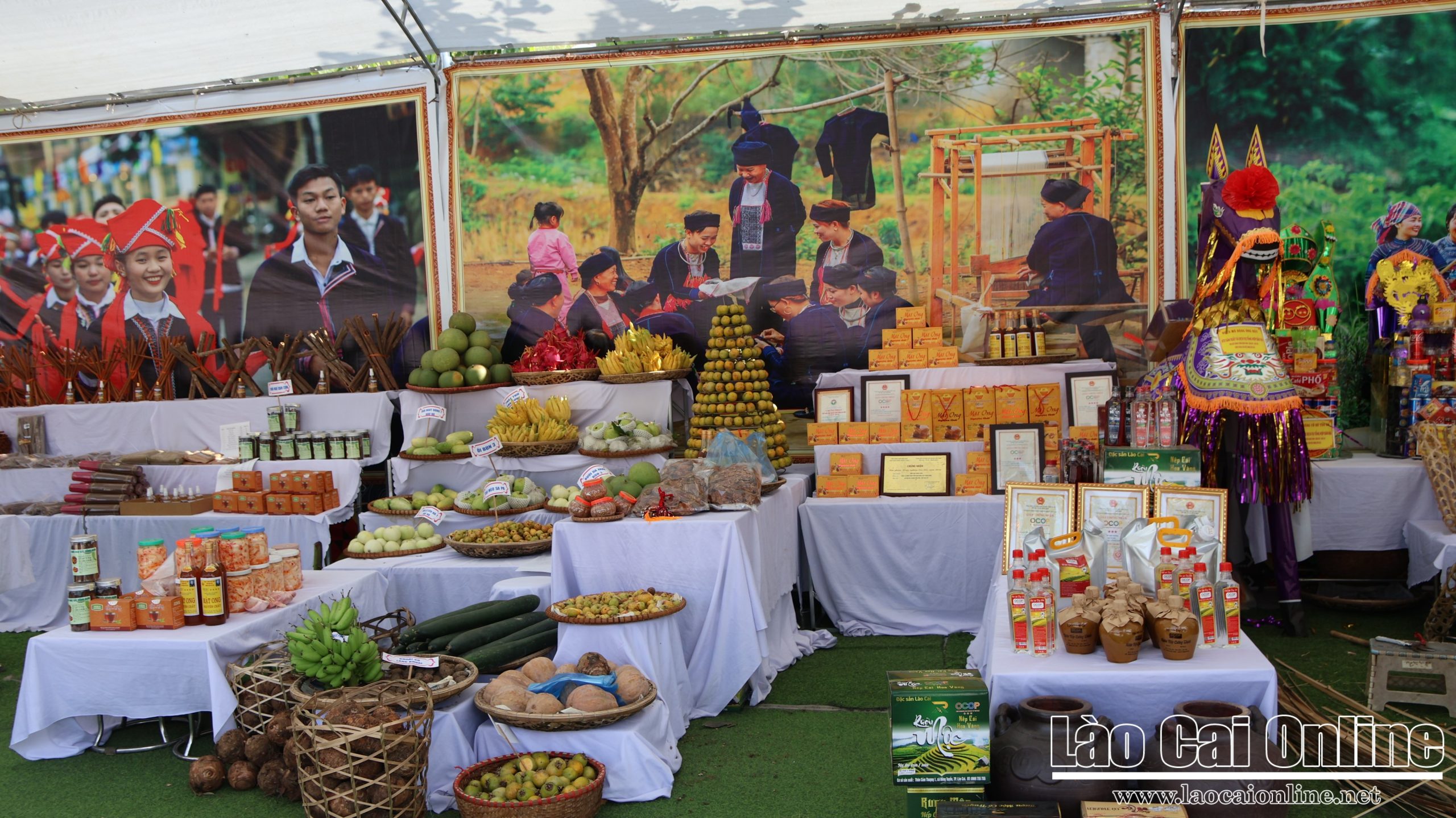 Gian hàng trưng bày tại lễ hội.