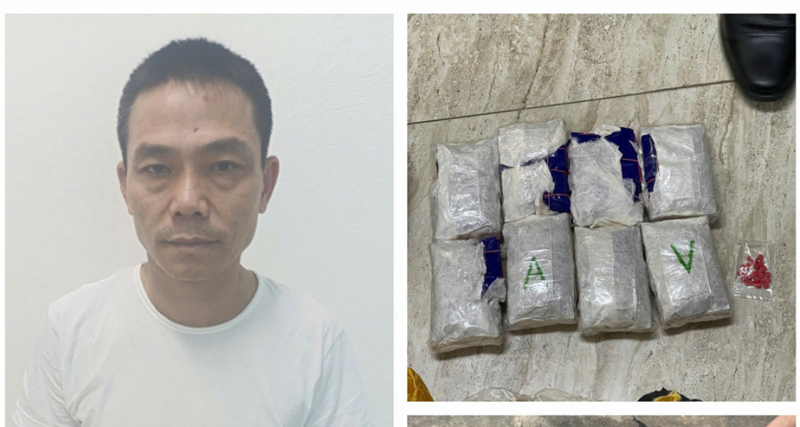 Công an Thanh Hóa liên tiếp triệt phá 3 đường dây ma túy xuyên quốc gia 3 Đối tượng Trần Quốc Hoài và một số tang vật của vụ án.