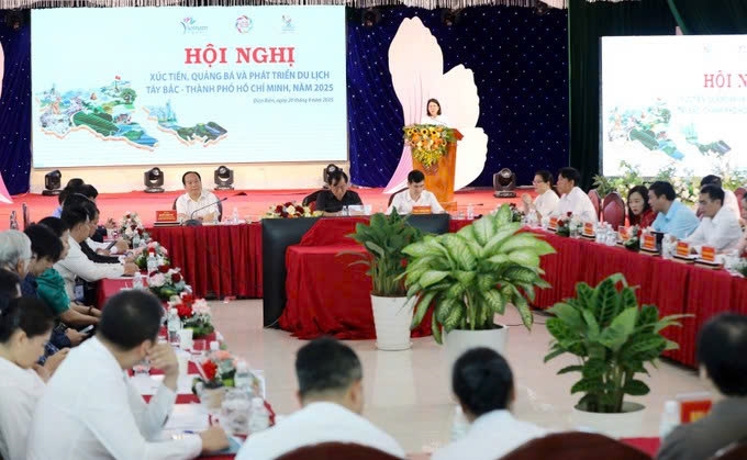 Quang cảnh Hội nghị nghị Xúc tiến, quảng bá và phát triển du lịch Tây Bắc - TP. Hồ Chí Minh, năm 2025. Ảnh: Trung Kiên/TTXVN