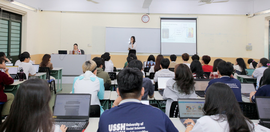 Một tiết học của Trường Đại học Khoa học Xã hội và Nhân văn (Đại học Quốc gia TPHCM). Ảnh: USSH