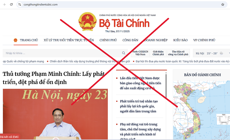 Cảnh báo website giả mạo Cổng thông tin Bộ Tài chính để lừa đảo thu hồi tiền trực tuyến 1 image