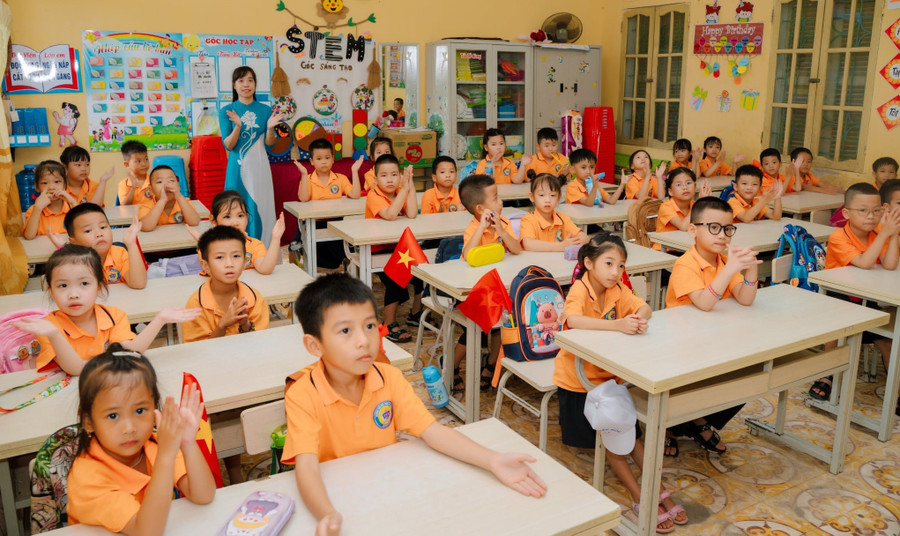 Học sinh Trường Tiểu học Trần Tế Xương (Nam Định, Ninh Bình). Ảnh: Vân Anh