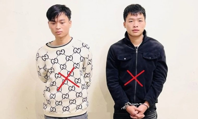 Hai nghi phạm cướp tiệm vàng ở Ninh Bình đã bị bắt. Ảnh: Công an Ninh Bình