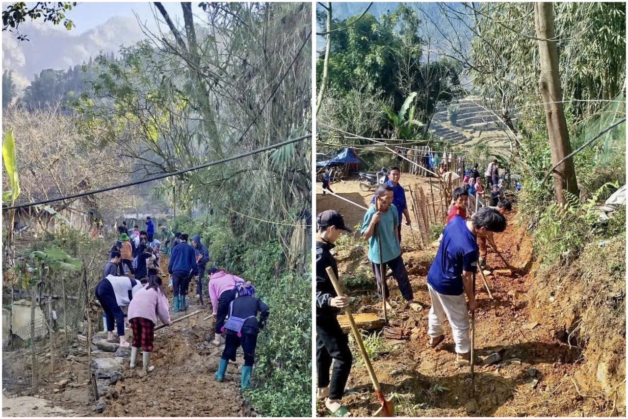 Ba con Nhan dan Ngu Chi Son cung nhau gop cong gop suc lam duong mo loi di thuan loi cho sinh hoat va san