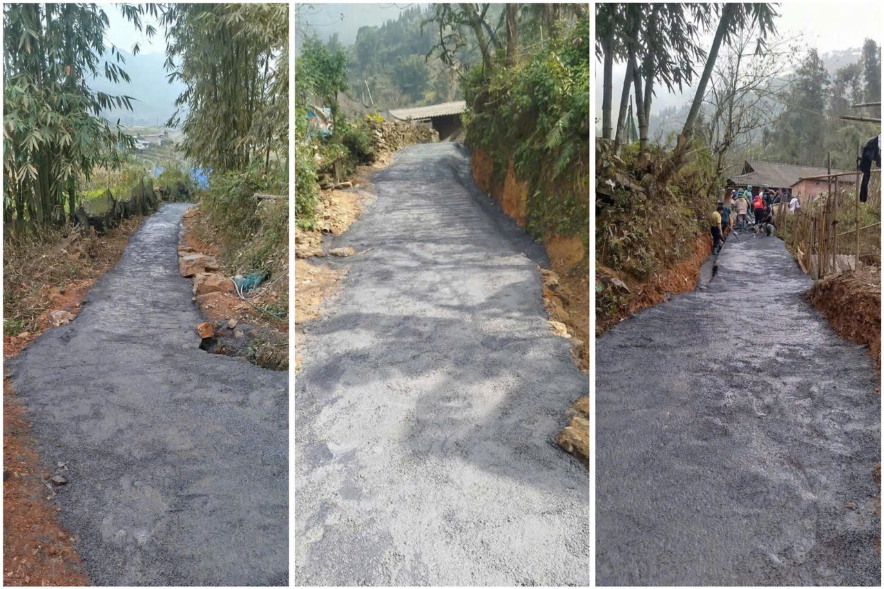 Ngũ Chỉ Sơn từng bước cứng hóa đường liên gia, mở lối phát triển nông thôn 2 Tuyen duong lien gia tai xa Ngu Chi Son duoc cung hoa tao dieu kien thuan loi cho viec di lai va sinh hoat cua nguoi dan