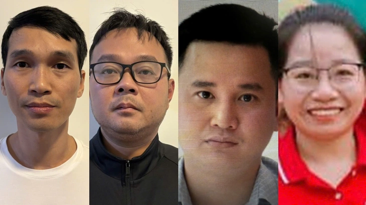 Khởi tố dàn lãnh đạo Đức Giang, cổ phiếu DGC giảm sàn 2 Các bị can Phạm Văn Hùng, Trịnh Quốc Khánh, An Văn Bắng và Nguyễn Thị Hương (từ trái qua) - Ảnh: Bộ Công an