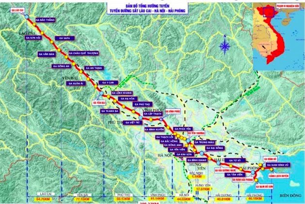 Vị trí xây dựng các ga của tuyến đường sắt