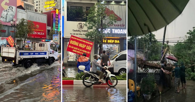 Mưa lớn khiến nhiều tuyến phố trung tâm tỉnh Thái Nguyên bị ngập