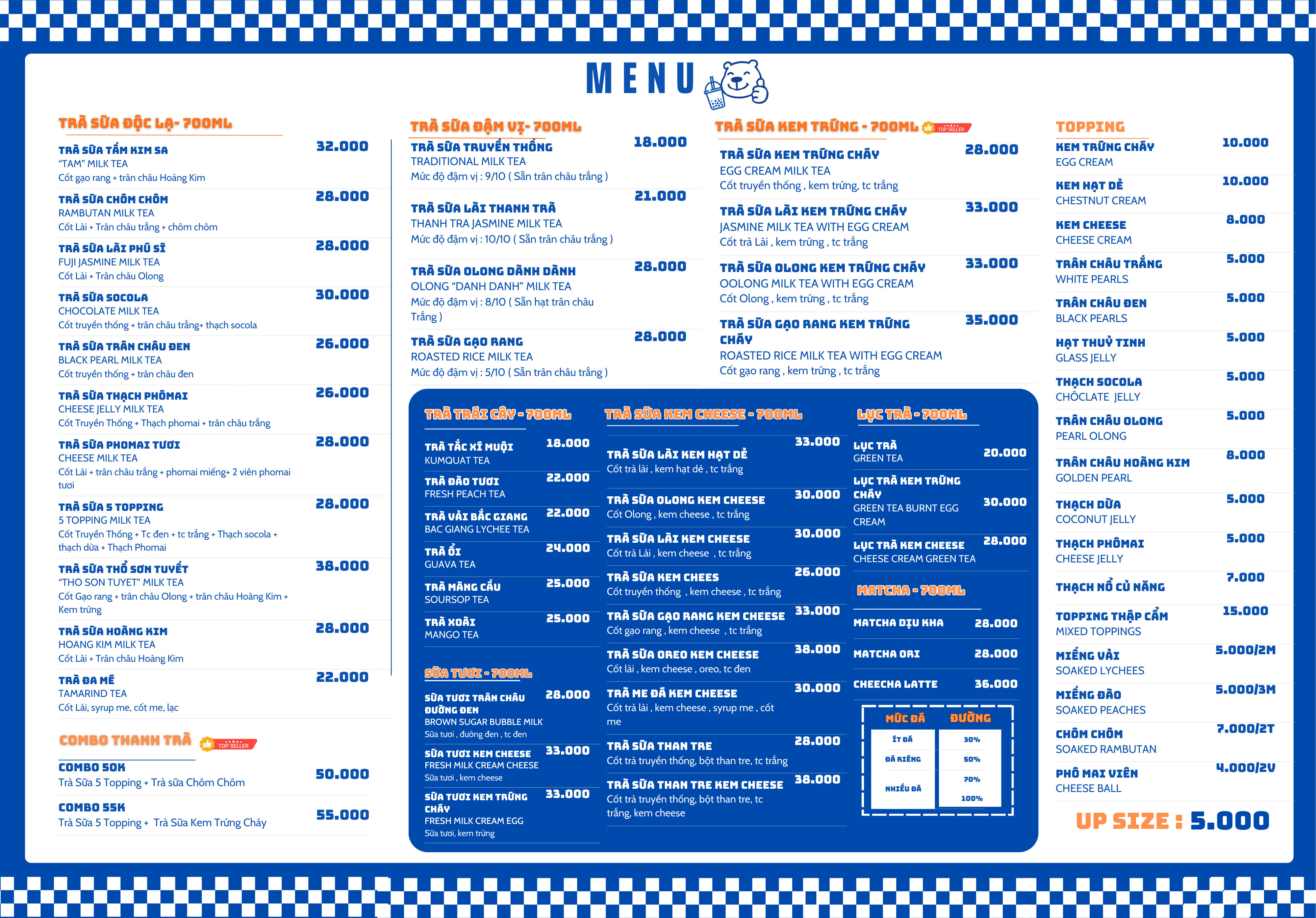 Menu mới bổ sung nhiều lựa chọn và giá cả phải chăng cho quý khách hàng