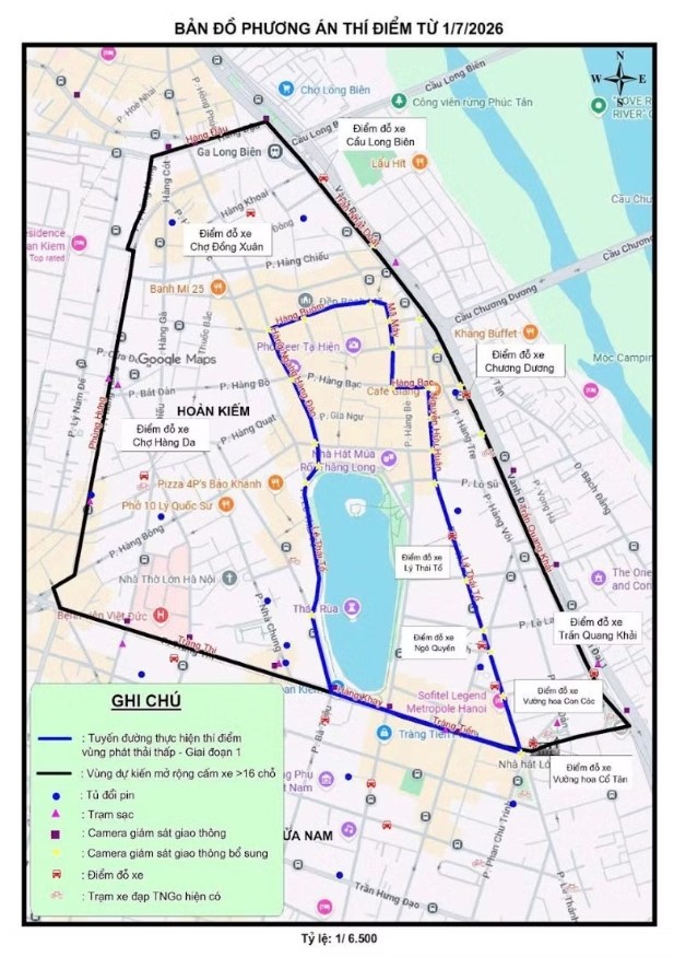 Bản đồ phương án thí điểm