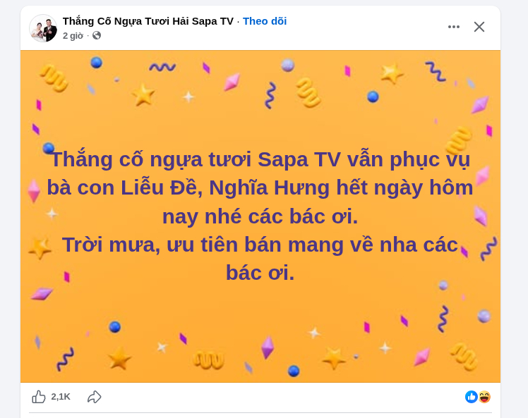 Nhà hàng Hải Sapa thông báo vẫn bán hàng giữa lúc được chú ý 1 Bài đăng từ nhà hàng Hải Sapa (Ảnh chụp màn hình)
